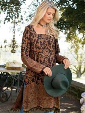 Soft Surroundings Autumn Paisley Dress/Tunic